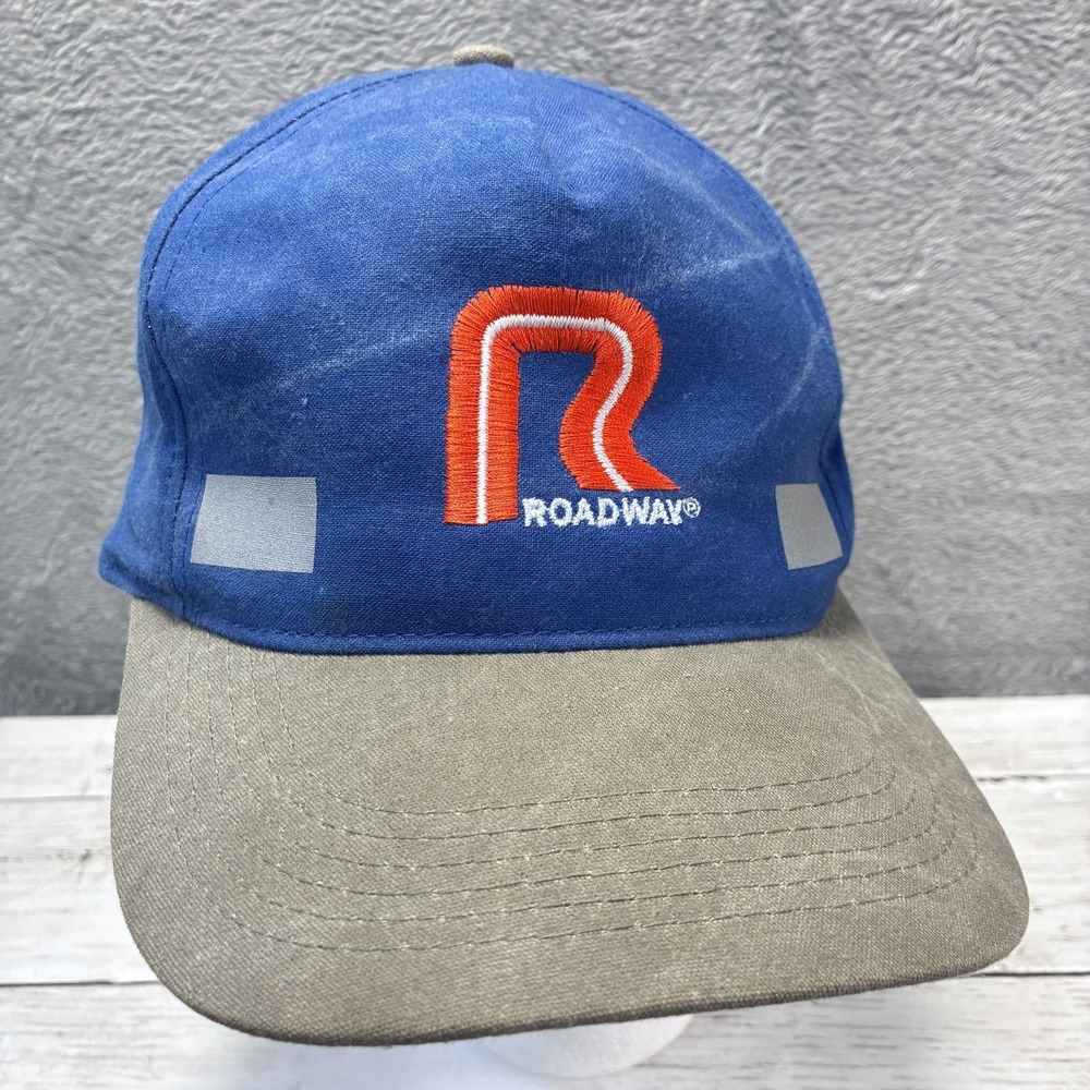 Roadway Trucking Co. Reflective Work Hat Blue Tan Snapback Cap Kati Sportcap